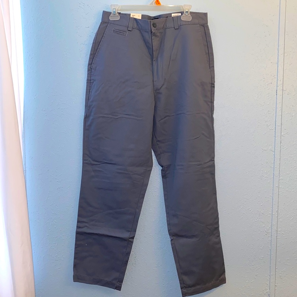 Dockers flat front khakis pant tapered leg no wrinkles 100% Cotton SZ 14 Short